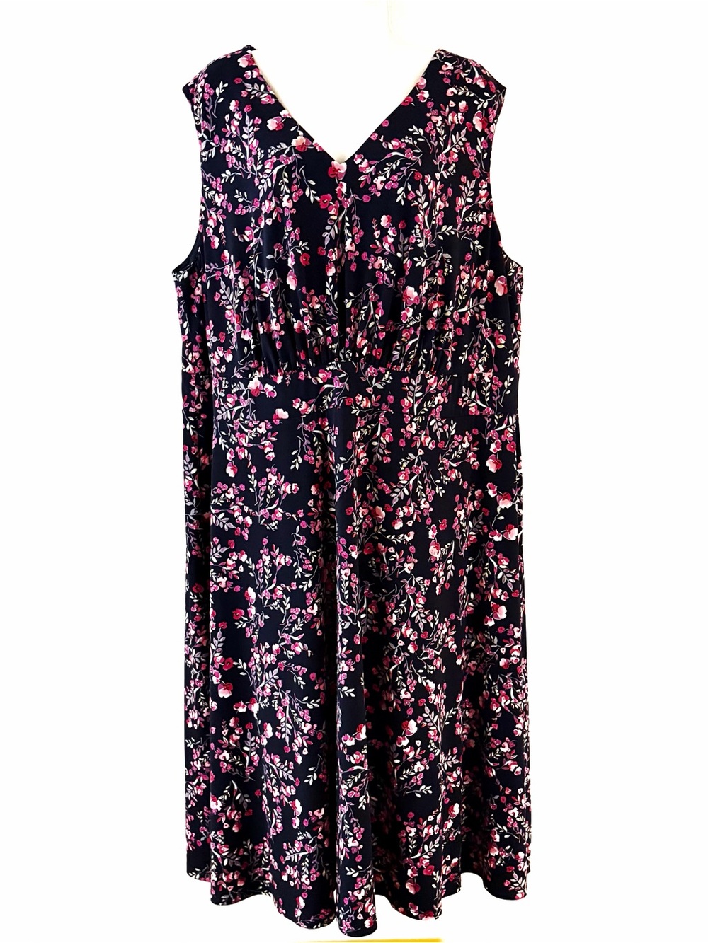 Floral V-Neck Sleeveless Midi Dress